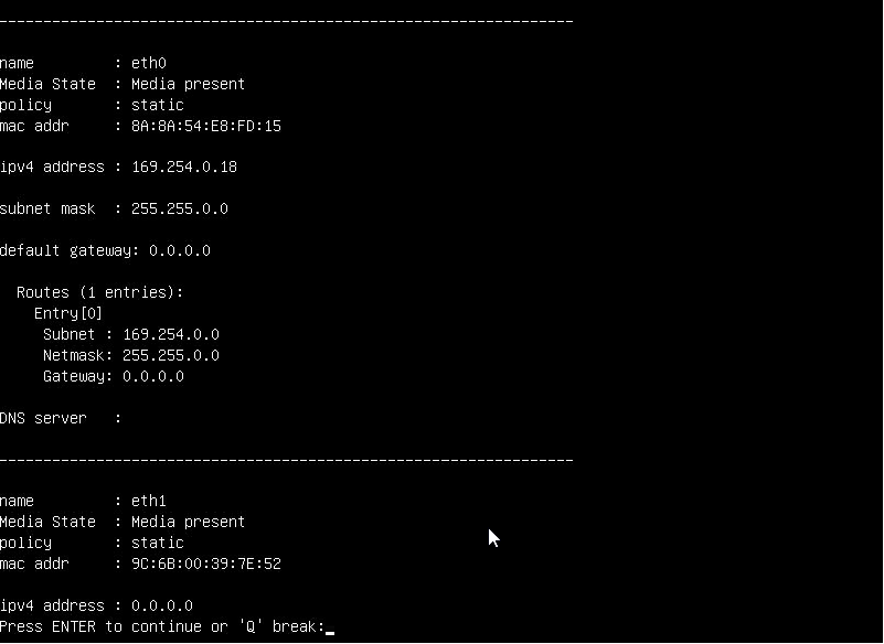 Network Interfaces First Page